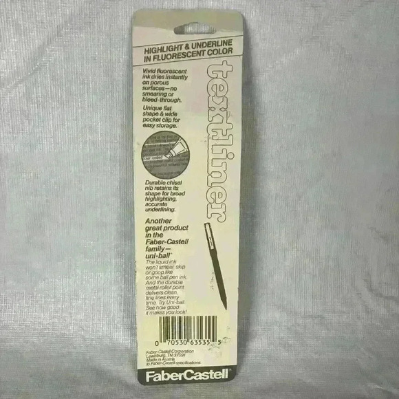 Vintage Faber Castell Highlighter Pink Textliner‎ Fluorescent NOS New - Picture 2 of 3